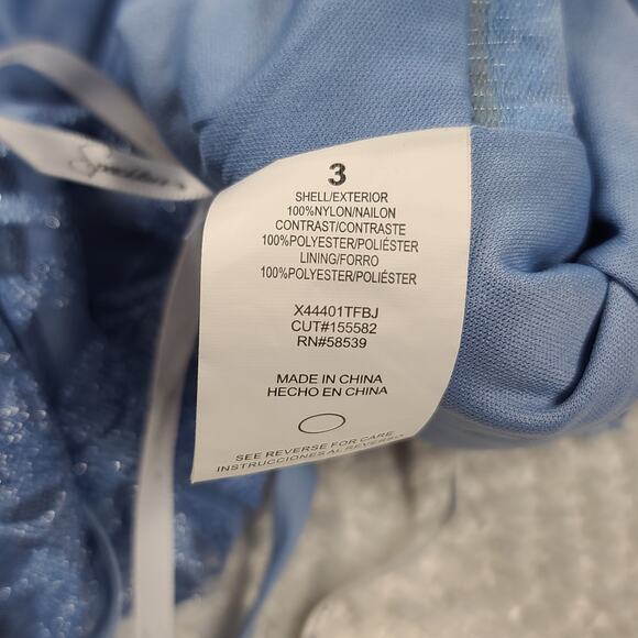 Speechless empire waist rhinestone embellished Prom formal lace dress Sz 3 Blue - Picture 9 of 11